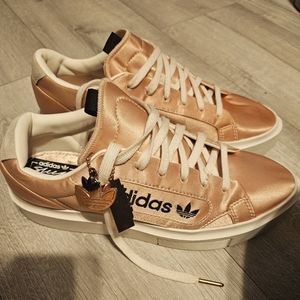 Adidas Sleek Super Vapour Pink Satin Platform Shoes